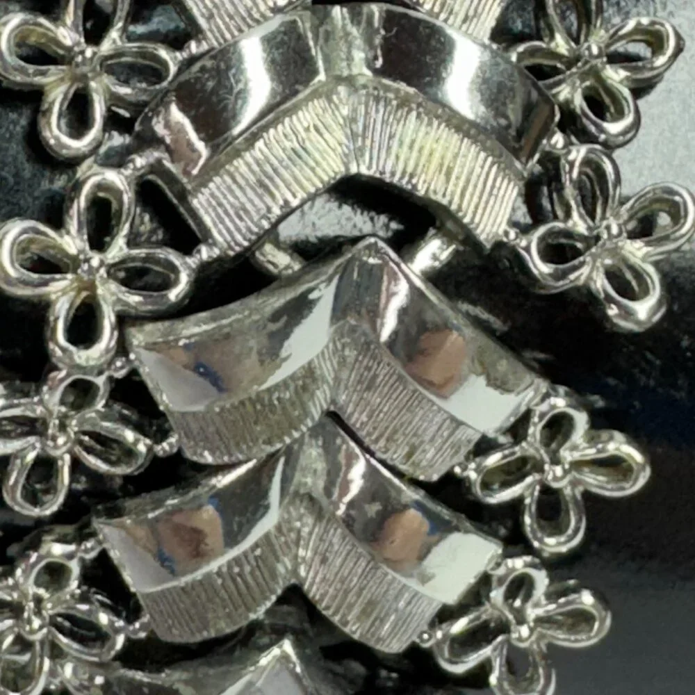 CORO Vintage Links Silver Tone Bracelet 7 inches - Picture 6 of 9